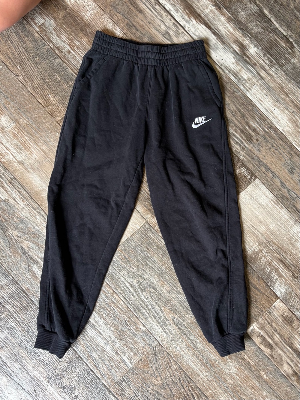 Nike Kids Black Jogger Sweatpants with White Logo